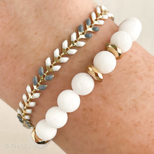 Load image into Gallery viewer, WHITE &amp; GRAY CHEVRON BRACELETS