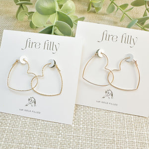 30MM GOLD HEART HOOPS