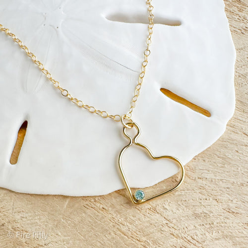 AQUA HEART NECKLACE
