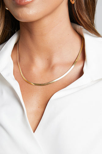 GOLD HERRINGBONE NECKLACE
