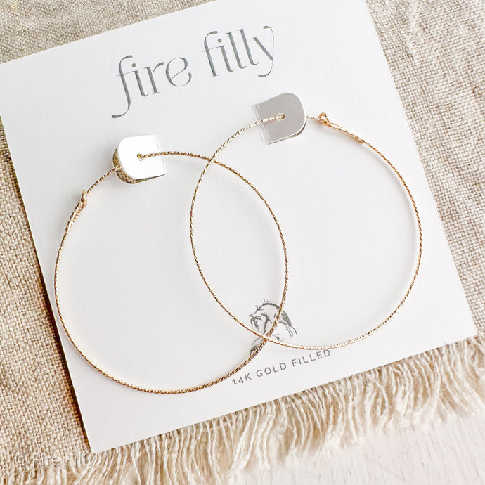 45MM GOLD SPARKLE HOOPS