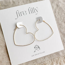 Load image into Gallery viewer, 30MM GOLD HEART HOOPS