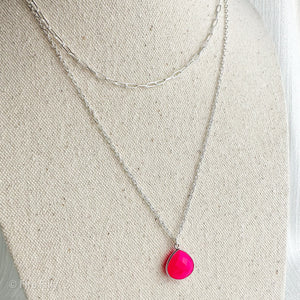 PINK CHALCEDONY NECKLACE