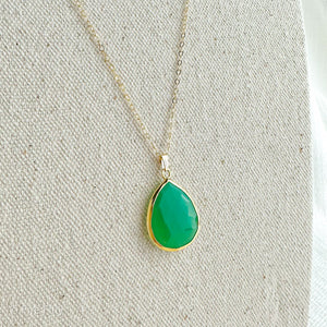 FACETED GREEN ONYX NECKLACE