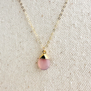 ROSE PINK CHALCEDONY NECKLACE