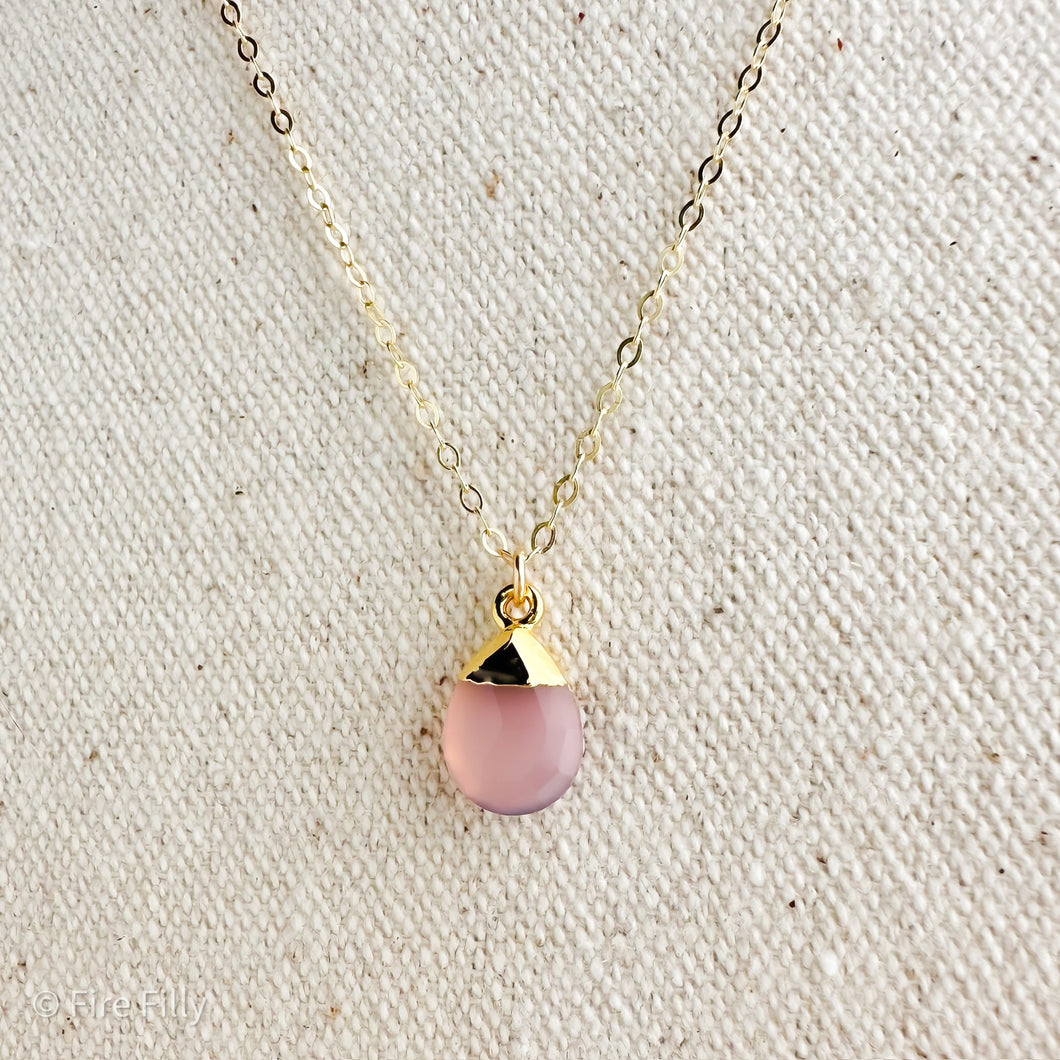 ROSE PINK CHALCEDONY NECKLACE