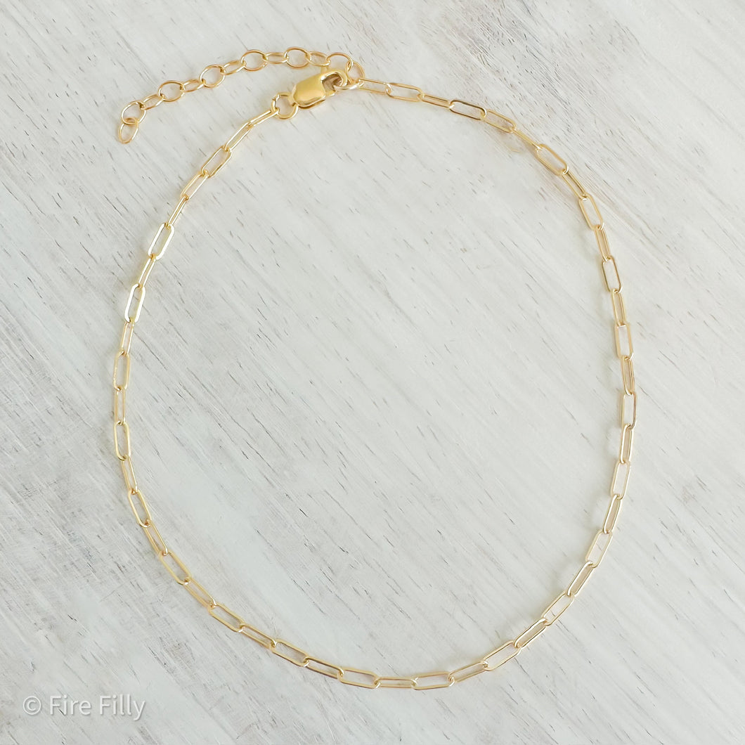GOLD PAPERCLIP ANKLET