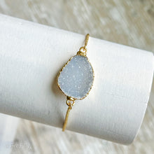 Load image into Gallery viewer, DRUSY SILVER AGATE SLIDER