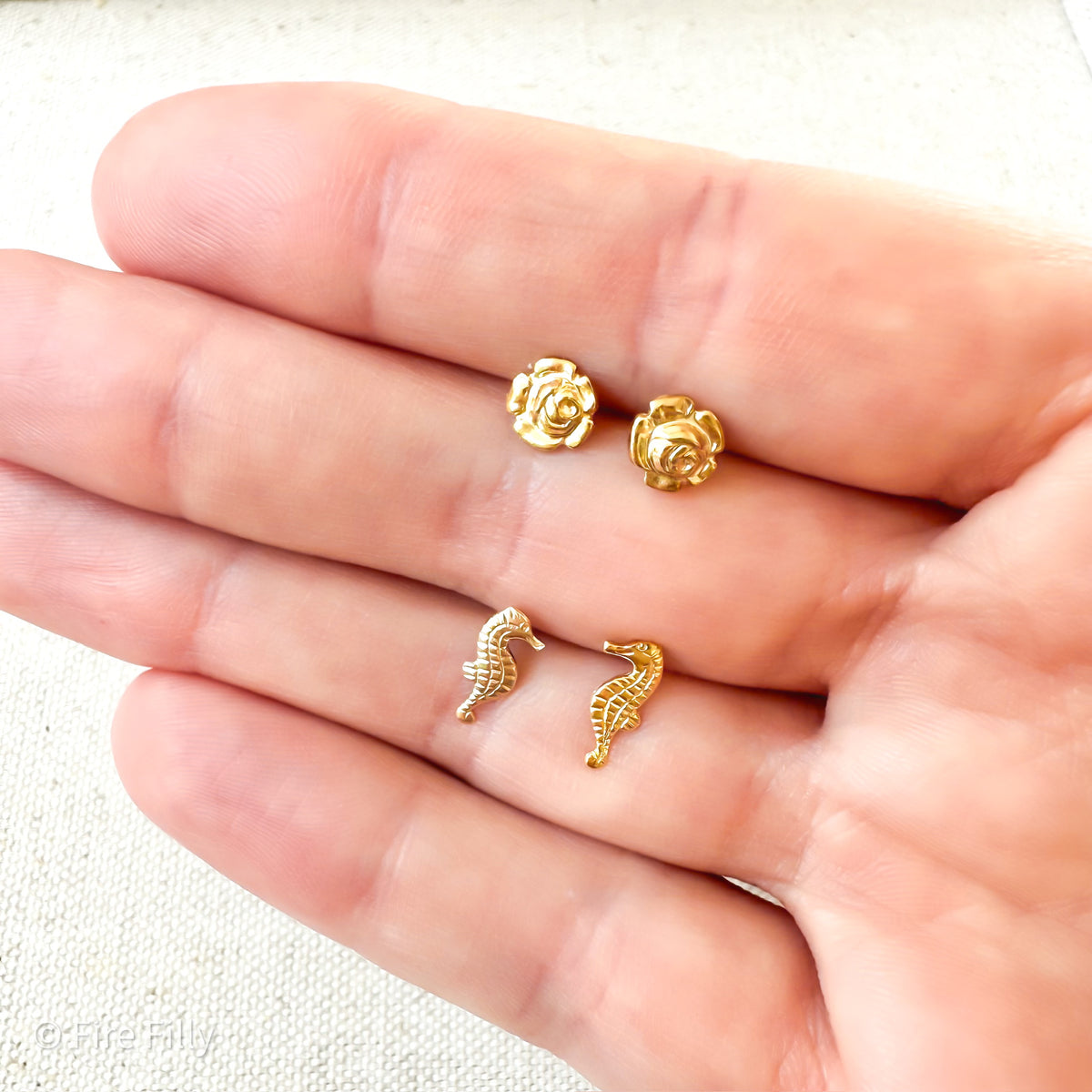 GOLD ROSE STUDS – Fire Filly