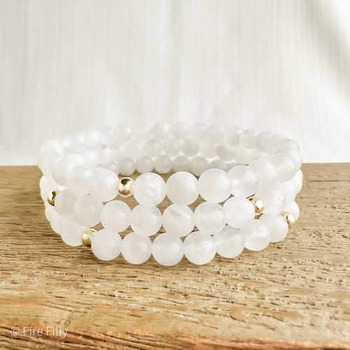 6MM WHITE MOONSTONE BRACELET
