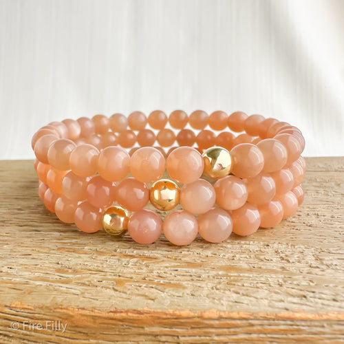 6MM PEACH MOONSTONE BRACELET
