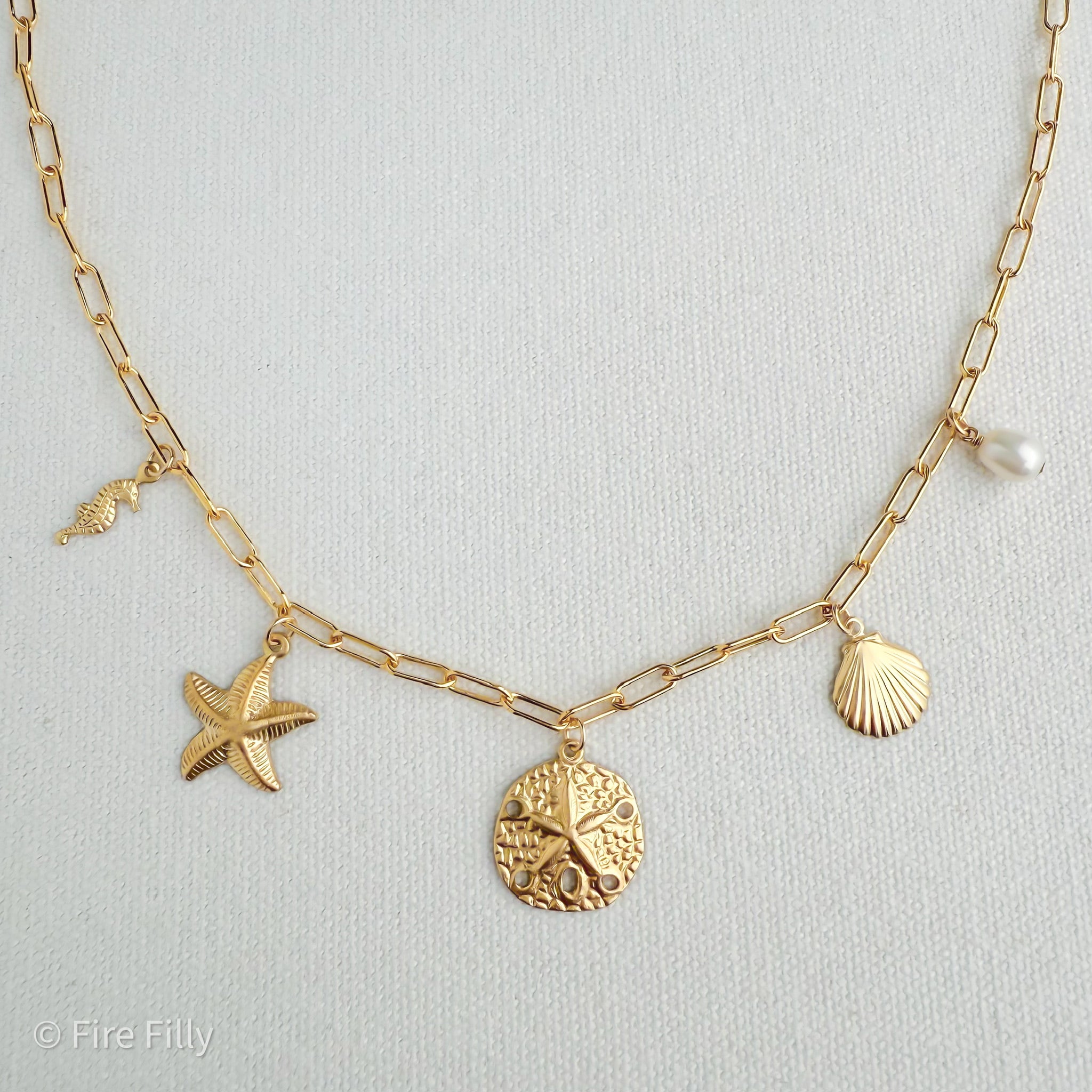 GOLDEN SEA CHARM NECKLACE – Fire Filly - Main Image