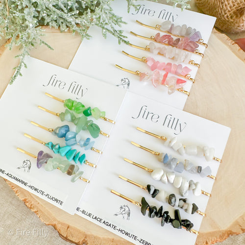 GEMSTONE HAIR PINS