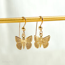 Load image into Gallery viewer, GOLD BUTTERFLY EARRINGS