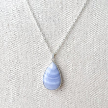 Load image into Gallery viewer, BLUE LACE AGATE DROP NECKLACE
