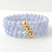 Load image into Gallery viewer, 8MM BLUE LACE AGATE BRACELET