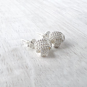 SILVER KNOT STUDS