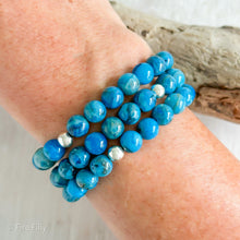Load image into Gallery viewer, 8MM BLUE CRAZY LACE AGATE BRACELET