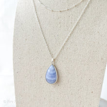 Load image into Gallery viewer, BLUE LACE AGATE DROP NECKLACE