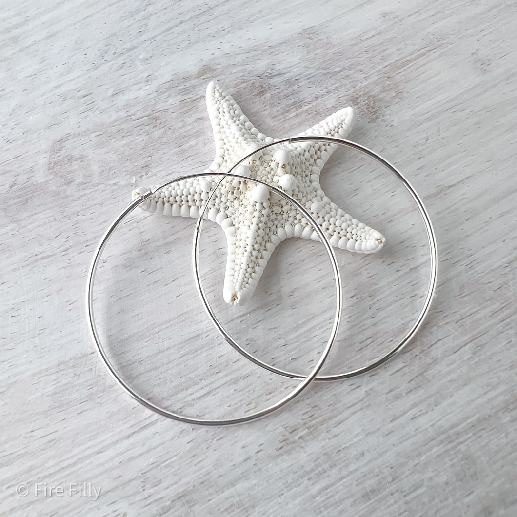 SILVER ETERNAL HOOPS