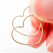 Load image into Gallery viewer, 20MM GOLD HEART HOOPS