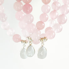 Load image into Gallery viewer, ROSE QUARTZ &amp; MOONSTONE CHARM BRACELET