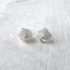 SILVER KNOT STUDS