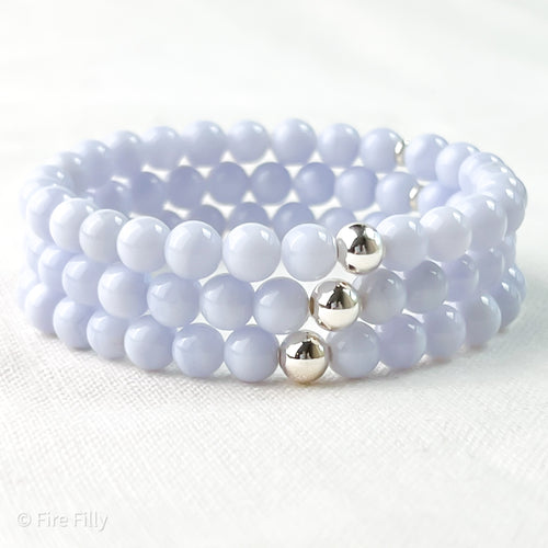 6MM BLUE LACE AGATE LUXE BRACELET