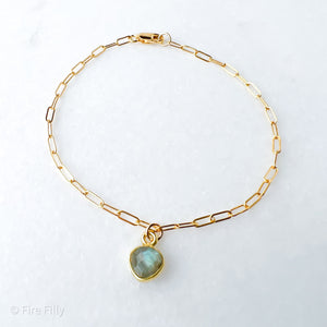 LABRADORITE GOLD  BRACELET
